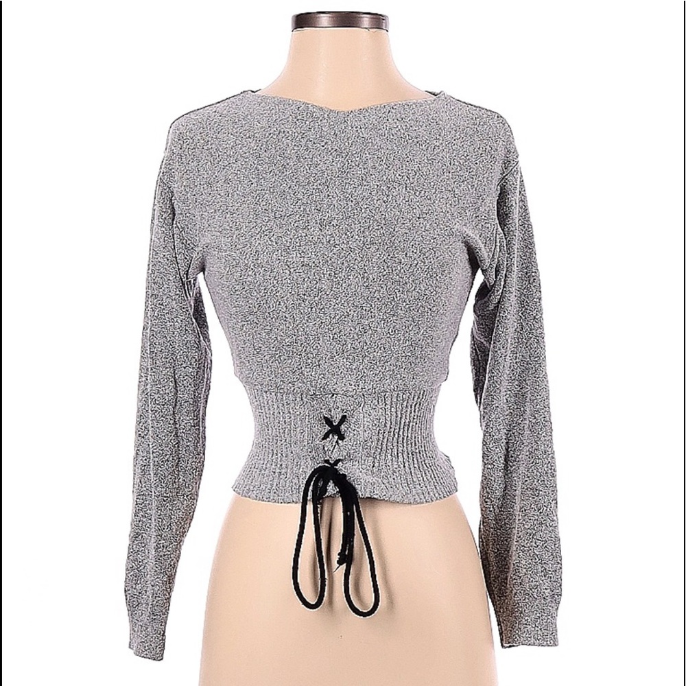 Grey pullover sweater.  Size small. Long sleeve.  Crew neckline.